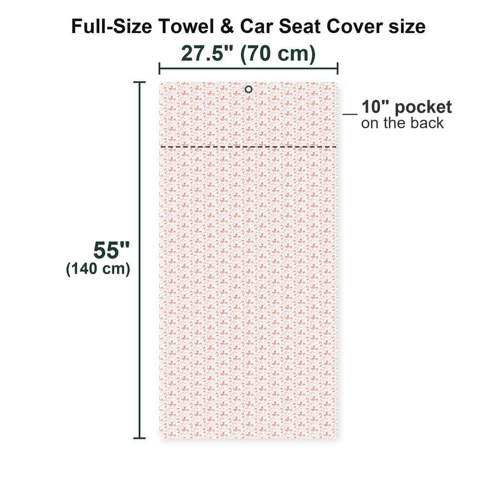 Peach & Par Full-Size Towel & Car Seat Cover - Size Chart