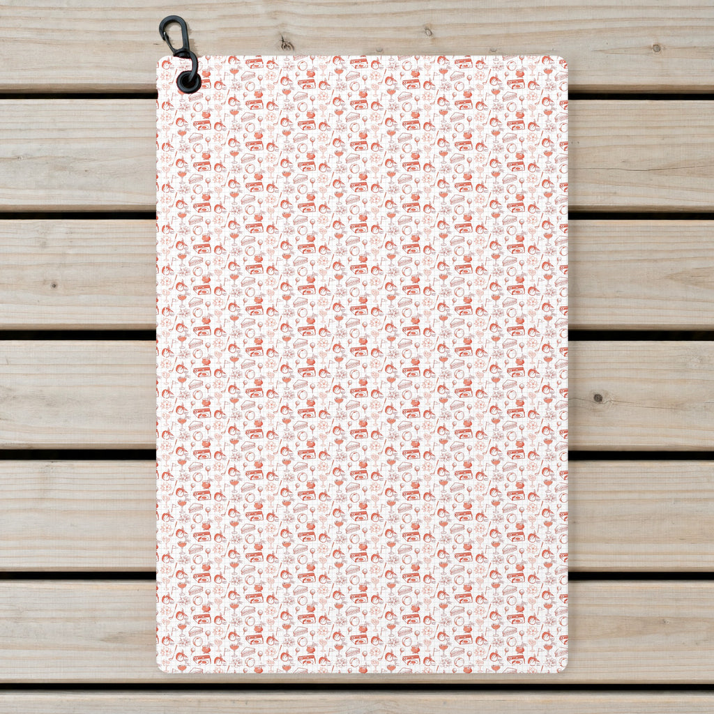 Peach & Par Golf Towel - Laid Flat