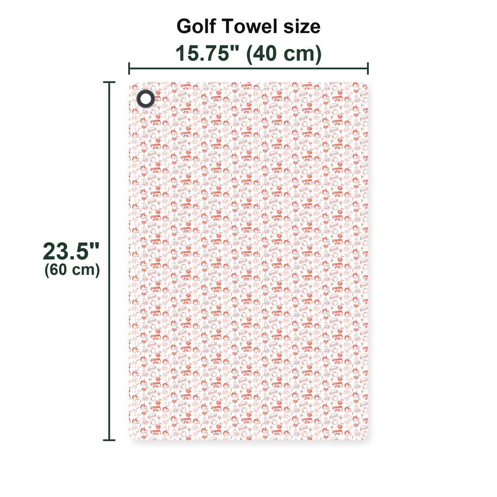 Peach & Par Golf Towel - Size Chart