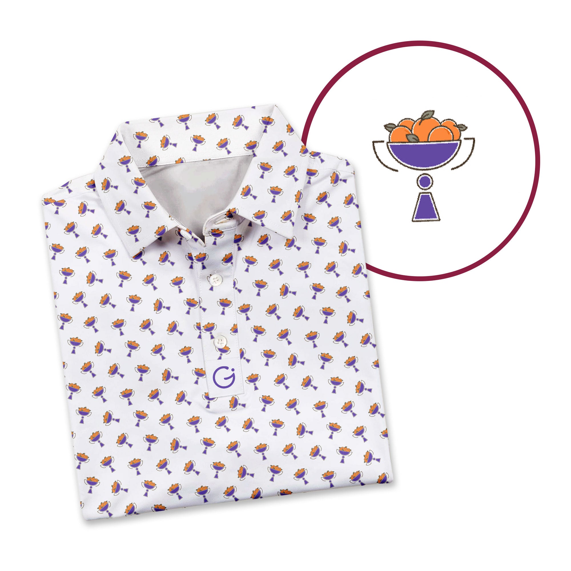 Peach State Finale Polo Shirt For Men - Detail Close-up