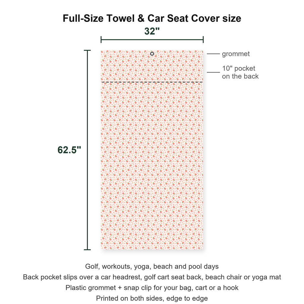 Peach State Full-Size Towel & Car Seat Cover - Size Chart
