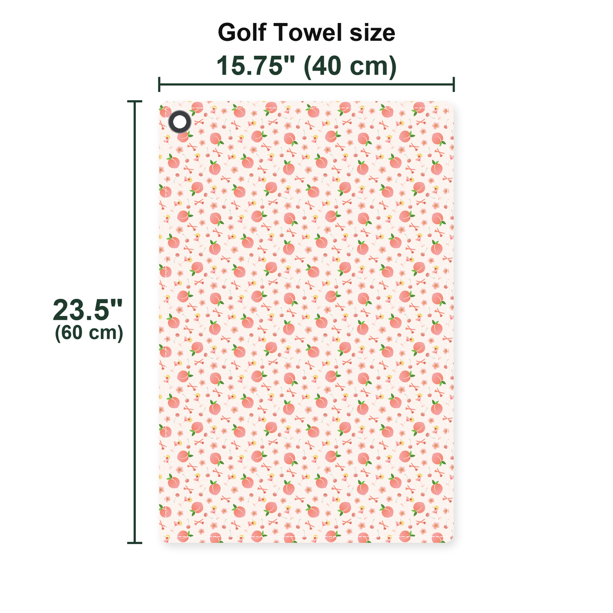 Peach State Golf Towel - Size Chart