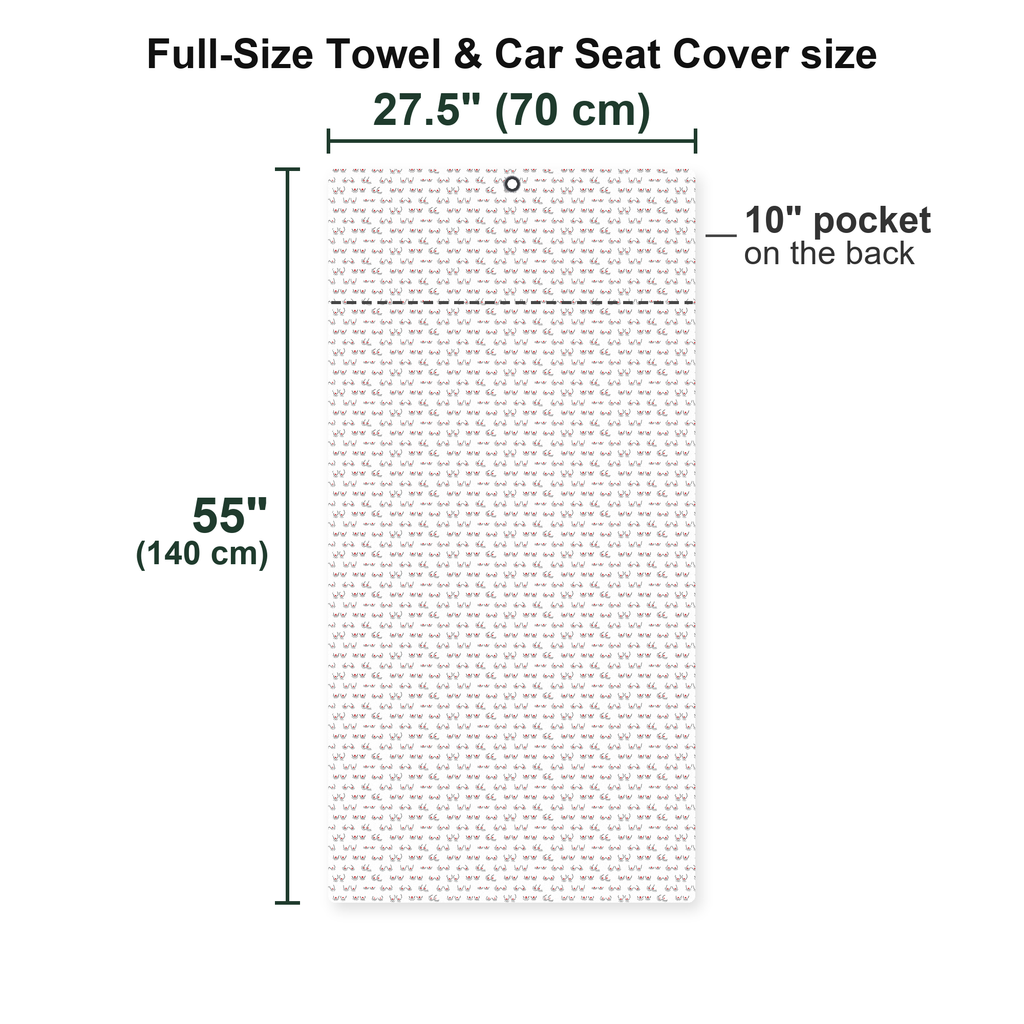Peep Show Full-Size Towel & Car Seat Cover - Size Chart