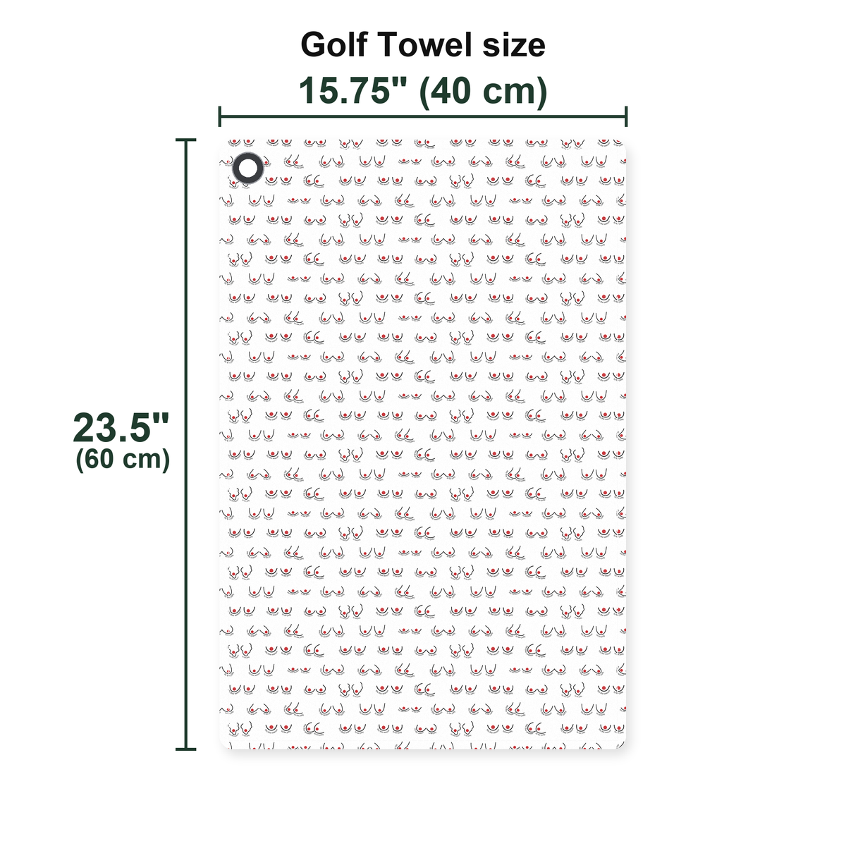 Peep Show Golf Towel - Size Chart