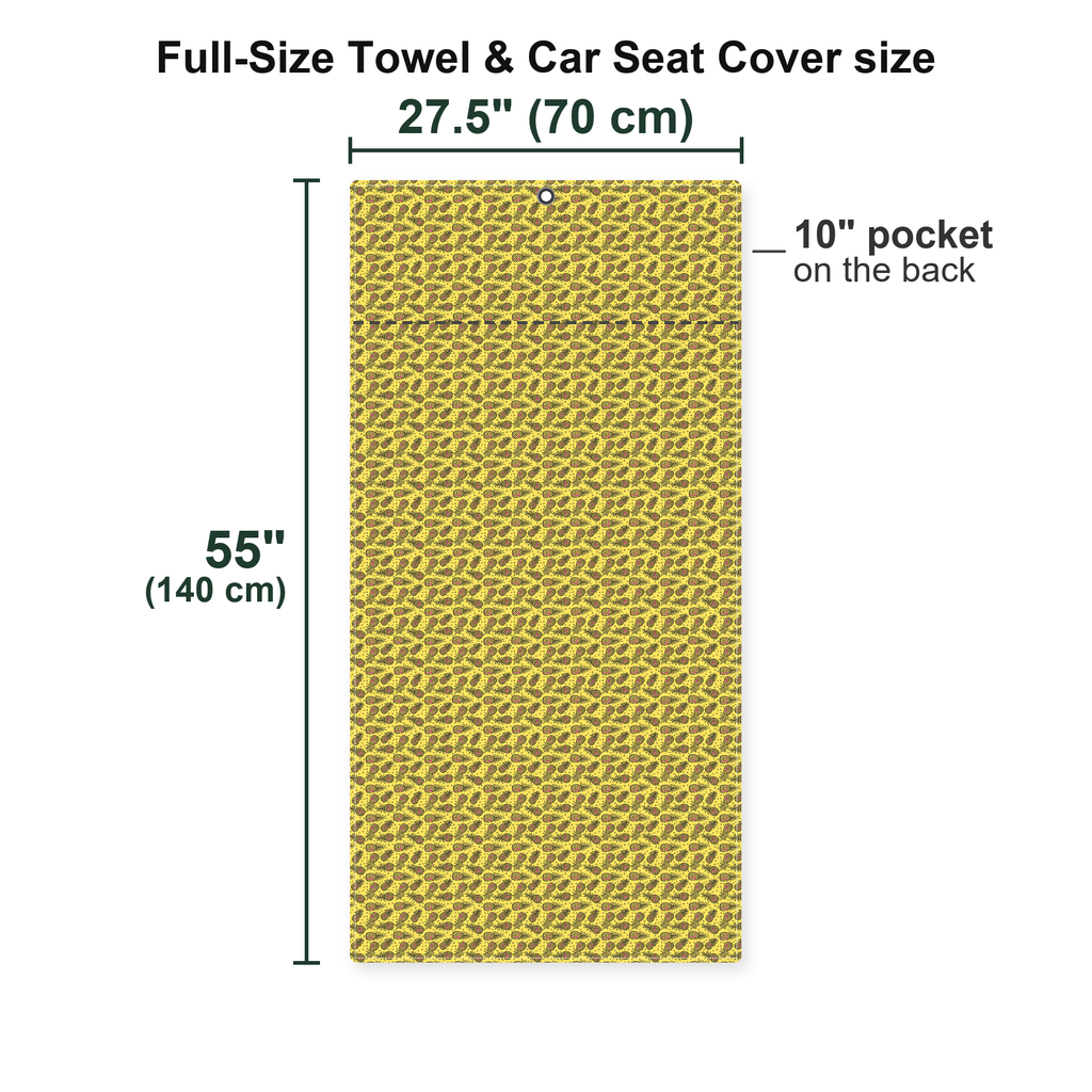 Pineapple Slut Full-Size Towel & Car Seat Cover - Size Chart