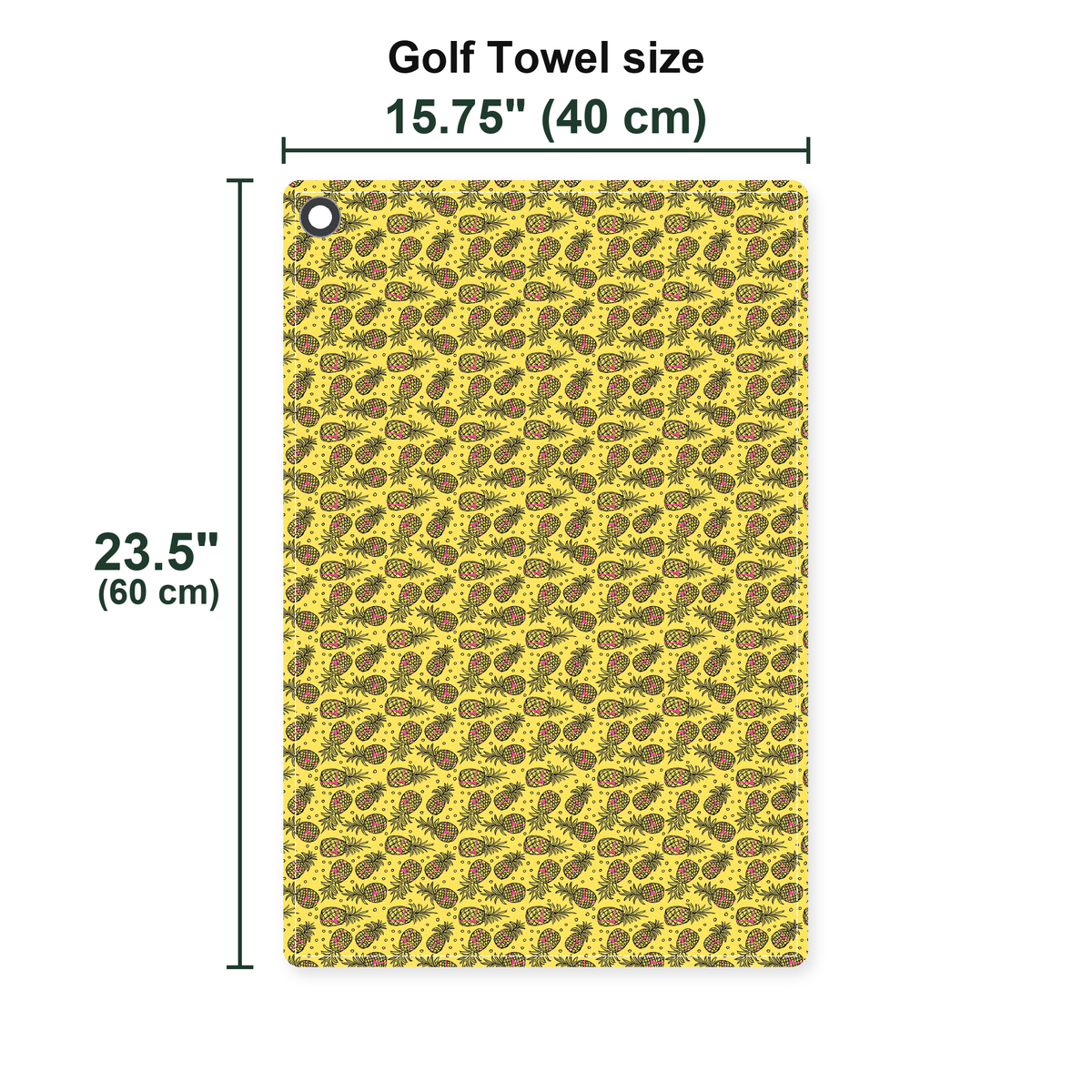 Pineapple Slut Golf Towel - Size Chart