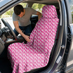Pink Ribbon Full-Size Towel & Car Seat Cover - In the Car