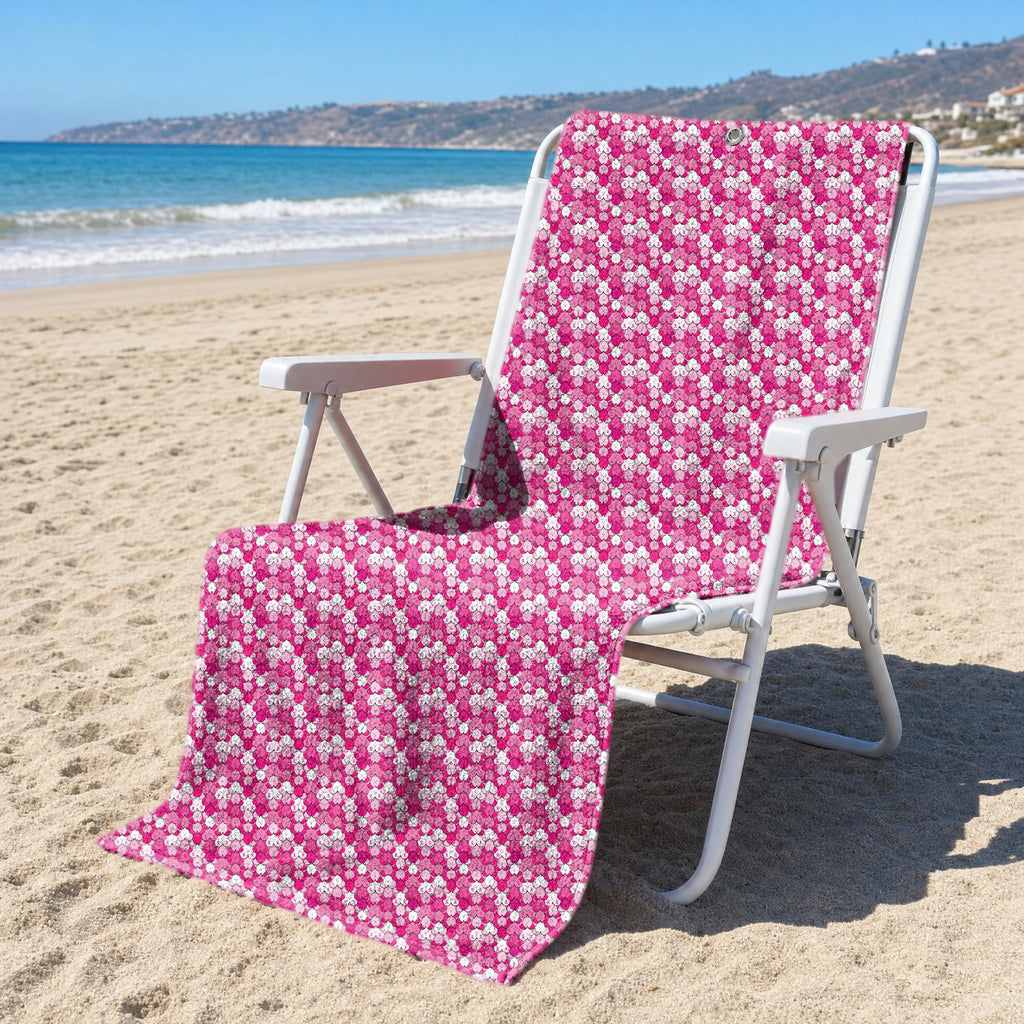 Pink Ribbon Full-Size Towel & Car Seat Cover - On a Beach Chair