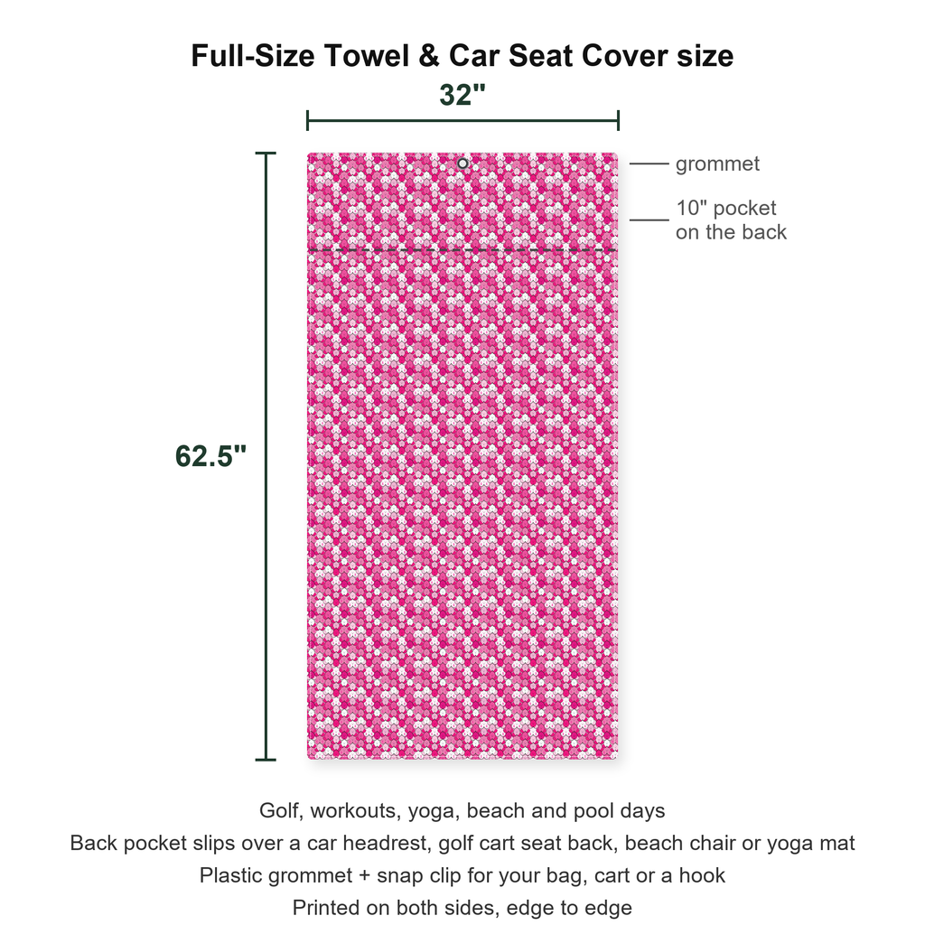 Pink Ribbon Full-Size Towel & Car Seat Cover - Size Chart