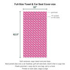 Pink Ribbon Full-Size Towel & Car Seat Cover - Size Chart
