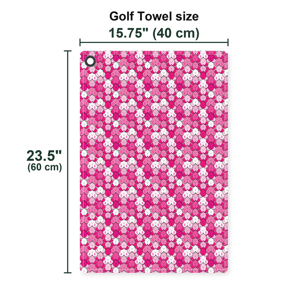 Pink Ribbon Golf Towel - Size Chart