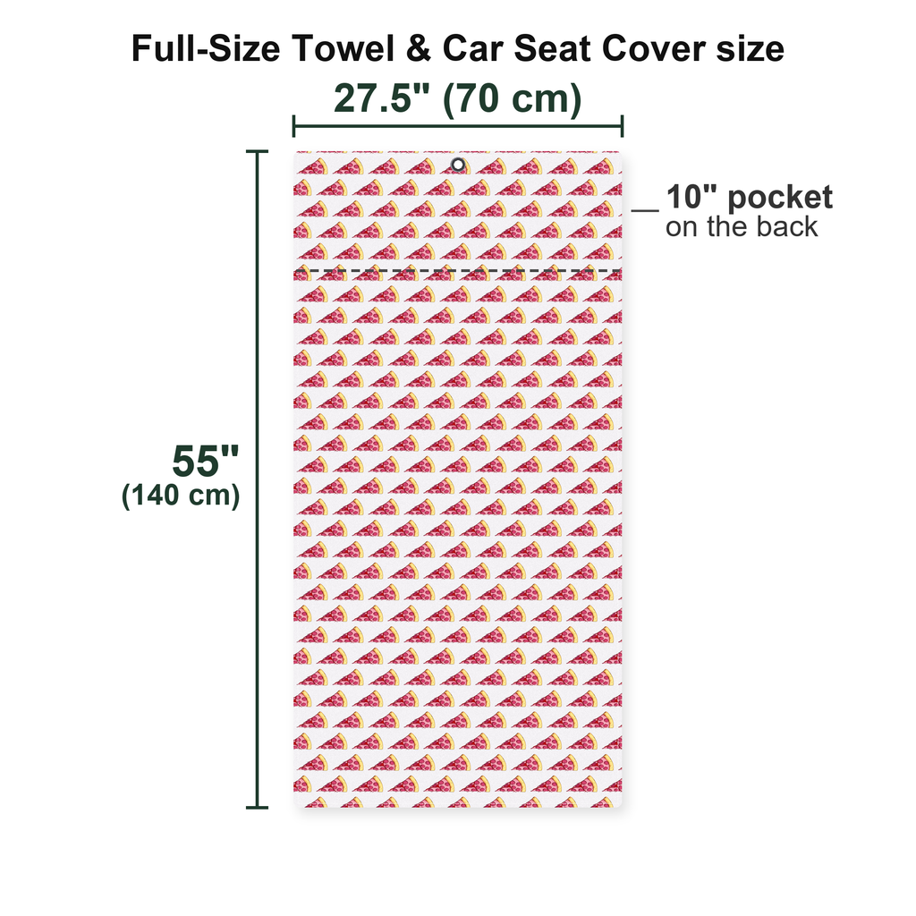 Pizza Slut Full-Size Towel & Car Seat Cover - Size Chart