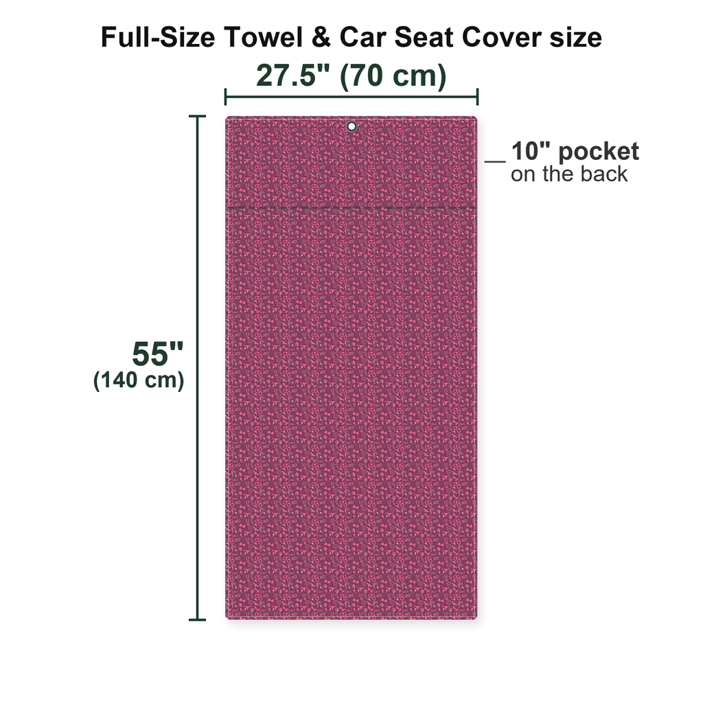 Pleasure Chest Full-Size Towel & Car Seat Cover - Size Chart
