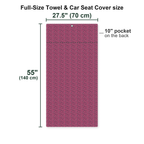 Pleasure Chest Full-Size Towel & Car Seat Cover - Size Chart