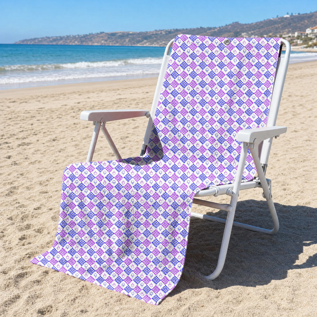Polite Flip-Off Full-Size Towel & Car Seat Cover - On a Beach Chair