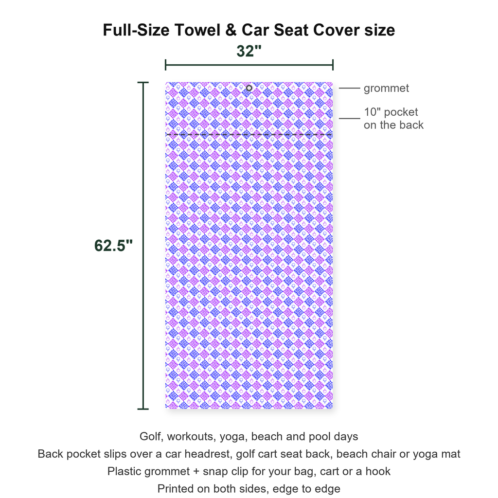 Polite Flip-Off Full-Size Towel & Car Seat Cover - Size Chart