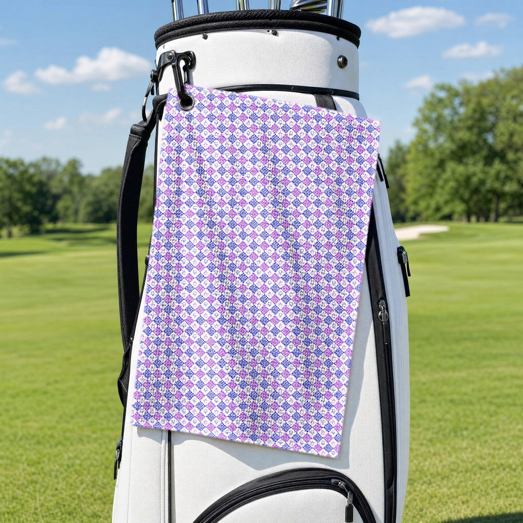 Polite Flip-Off Golf Towel - Hanging on a Golf Bag