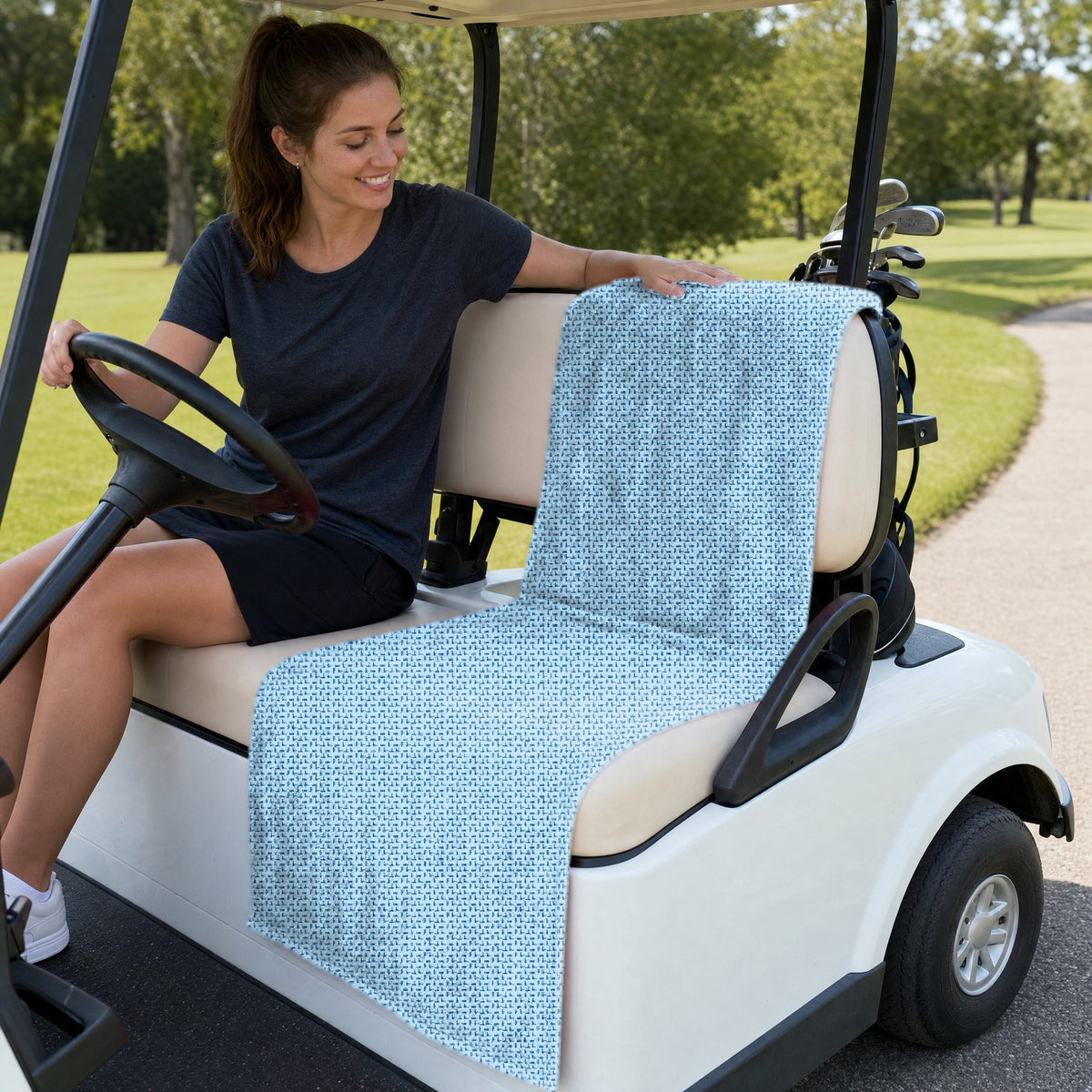 Puzzle Lovers Full-Size Towel & Car Seat Cover - On a Golf Cart Seat