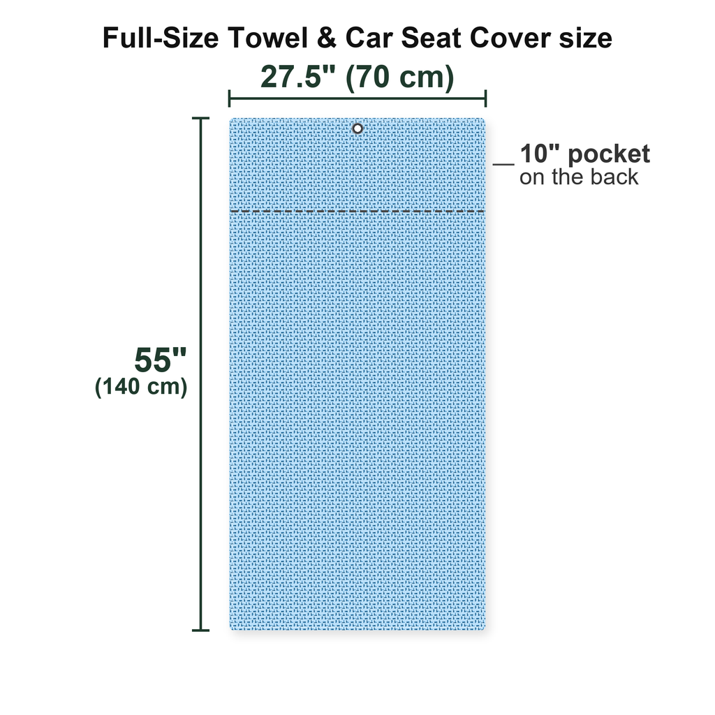 Puzzle Lovers Full-Size Towel & Car Seat Cover - Size Chart