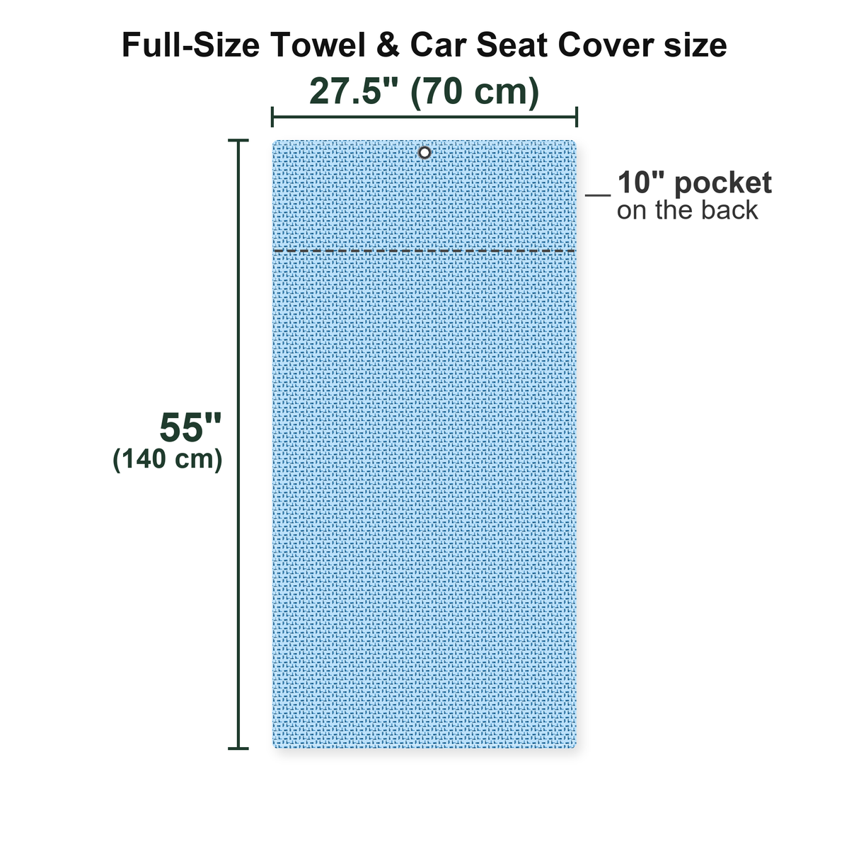 Puzzle Lovers Full-Size Towel & Car Seat Cover - Size Chart