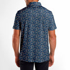 Quiet Stakes Grid Polo Shirt For Men - Model Back