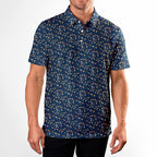 Quiet Stakes Grid Polo Shirt For Men - Model Front