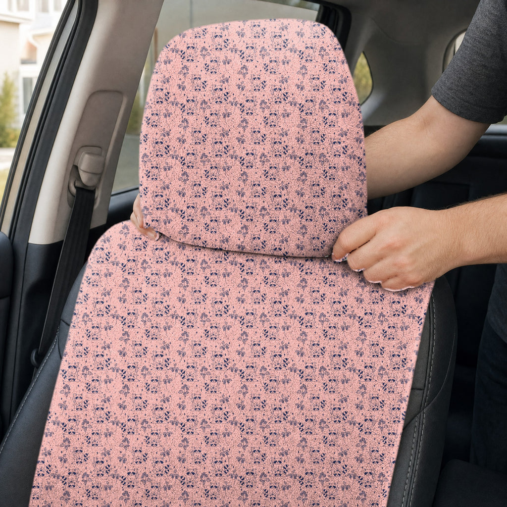 Raccoon Full-Size Towel & Car Seat Cover - Headrest Pocket