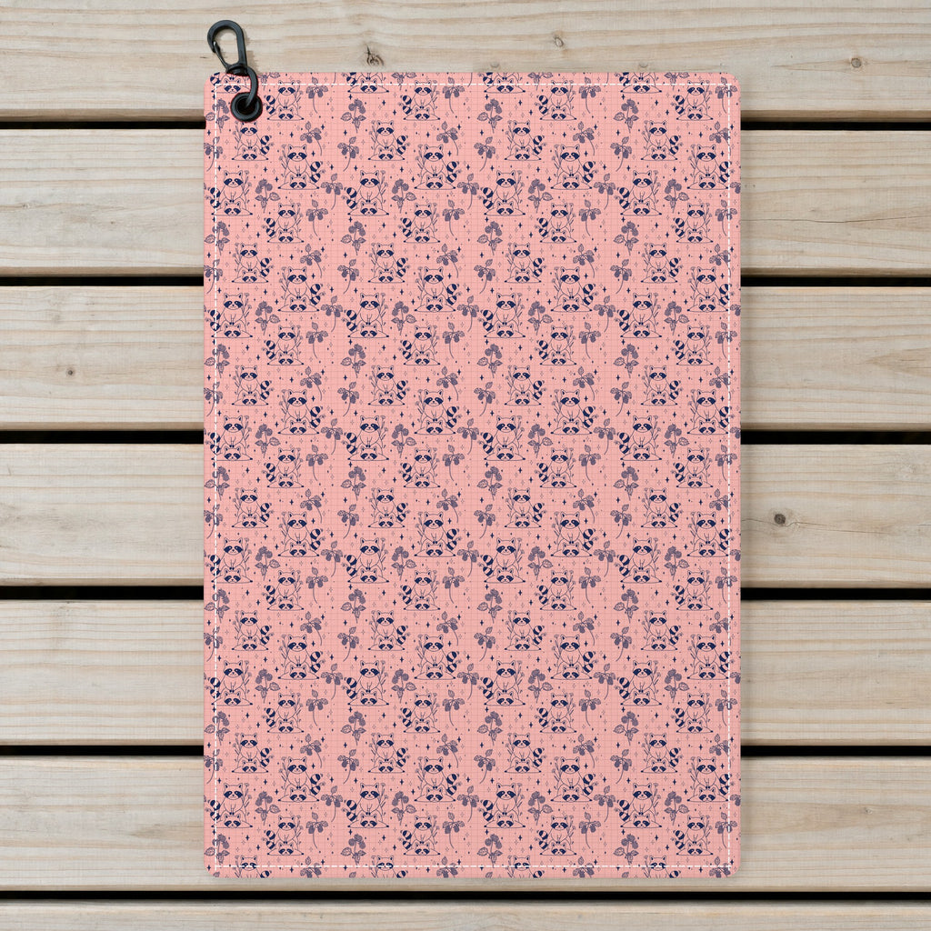 Raccoon Golf Towel - Laid Flat