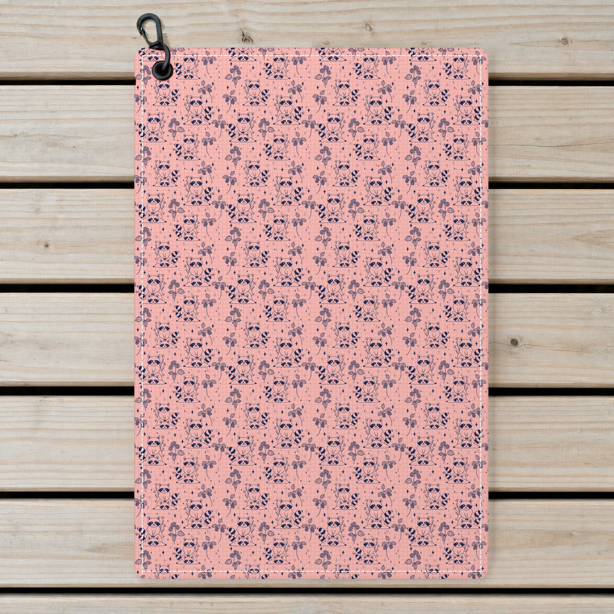 Raccoon Golf Towel - Laid Flat
