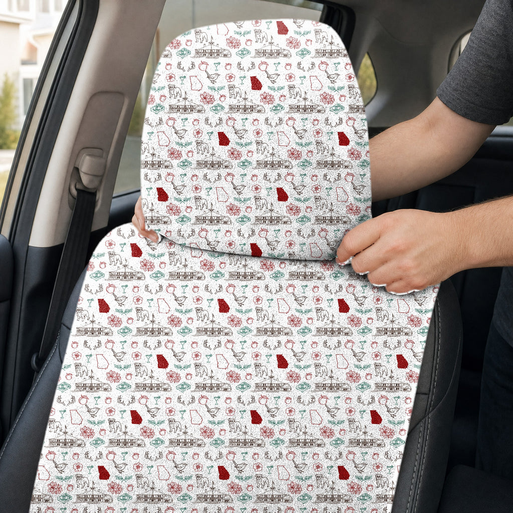 Red Clay Full-Size Towel & Car Seat Cover - Headrest Pocket