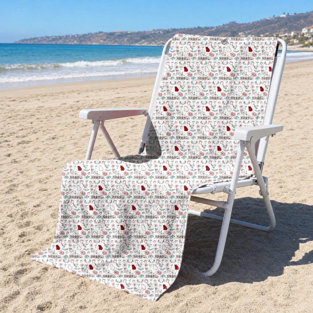 Red Clay Full-Size Towel & Car Seat Cover - On a Beach Chair