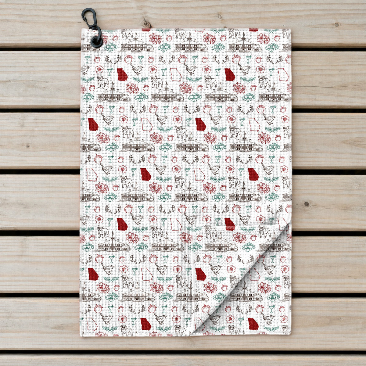 Red Clay Golf Towel - Laid Flat