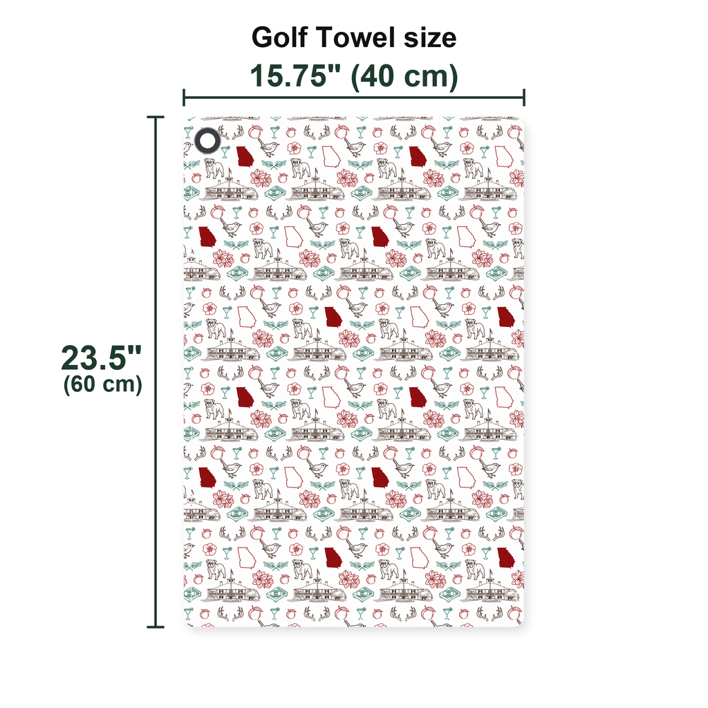 Red Clay Golf Towel - Size Chart