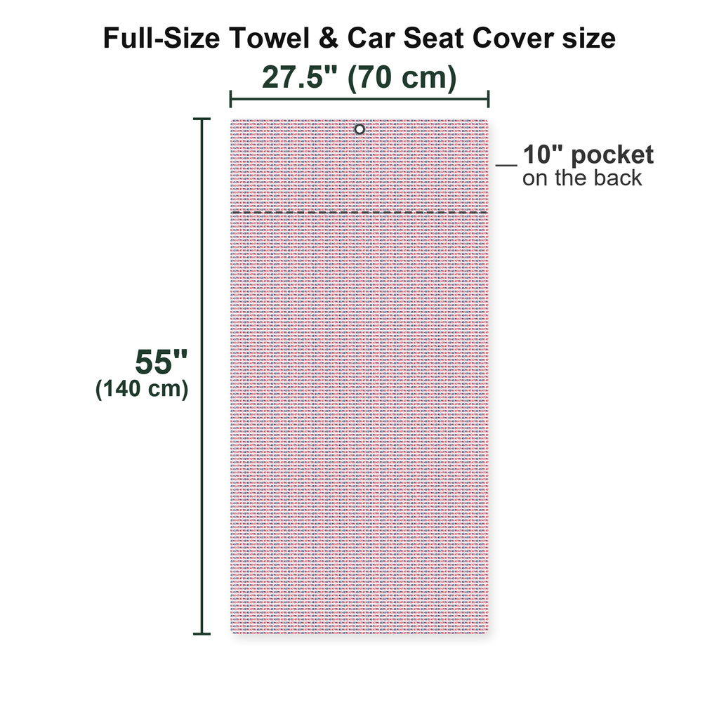 Red Comeback Full-Size Towel & Car Seat Cover - Size Chart