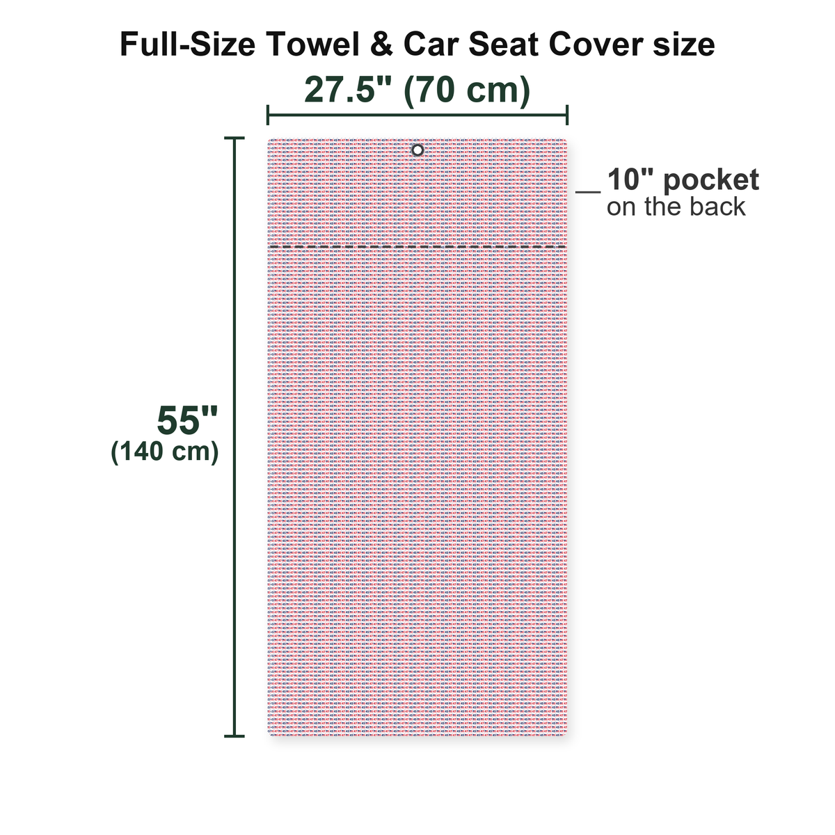 Red Comeback Full-Size Towel & Car Seat Cover - Size Chart