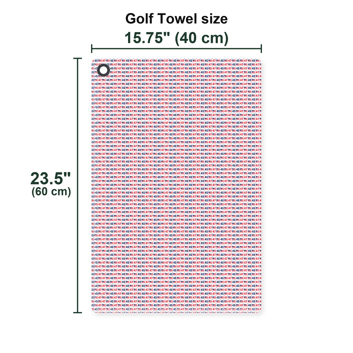 Red Comeback Golf Towel - Size Chart