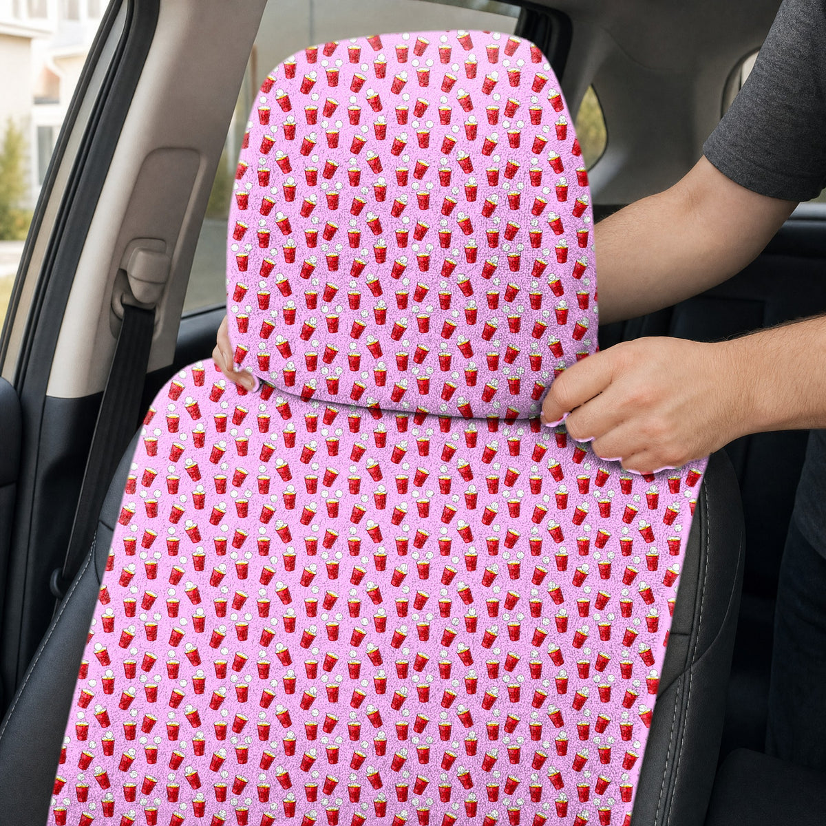 Red Solo Cup Full-Size Towel & Car Seat Cover - Headrest Pocket