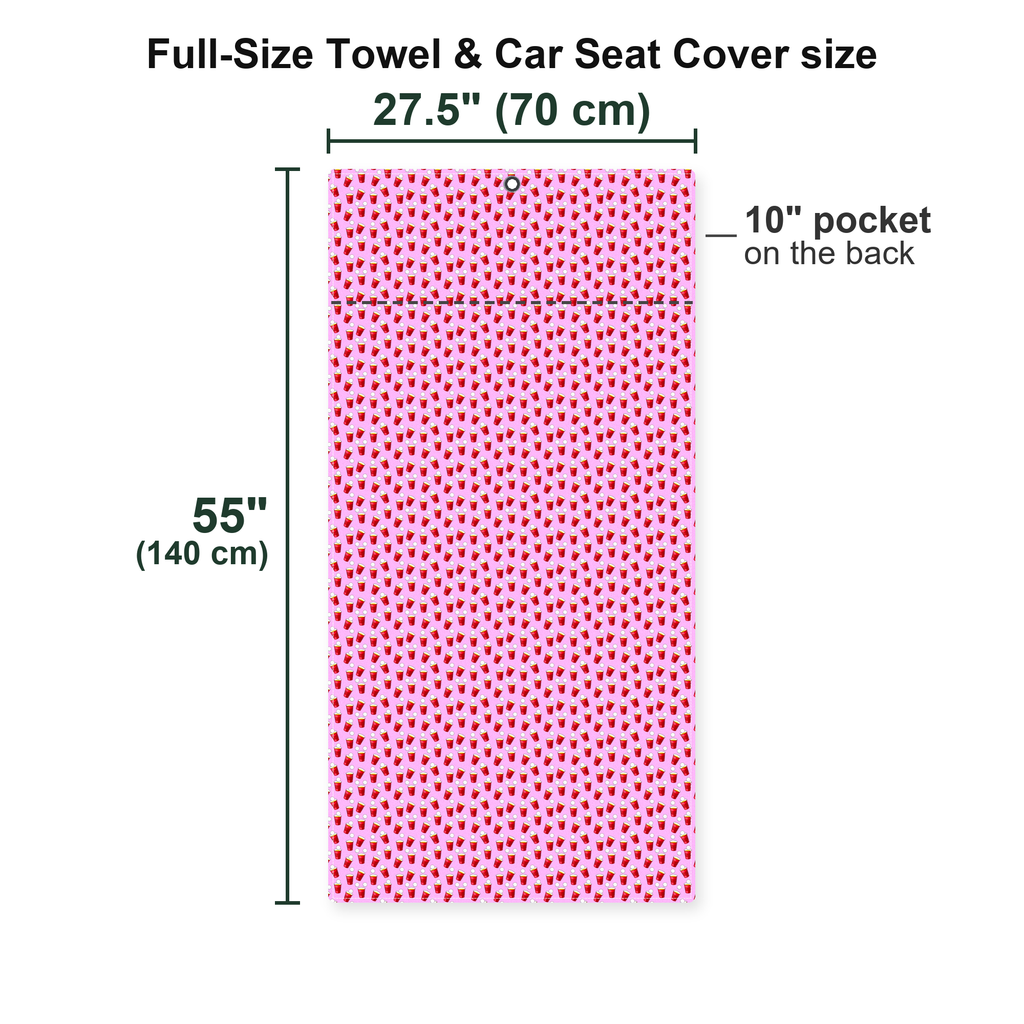 Red Solo Cup Full-Size Towel & Car Seat Cover - Size Chart