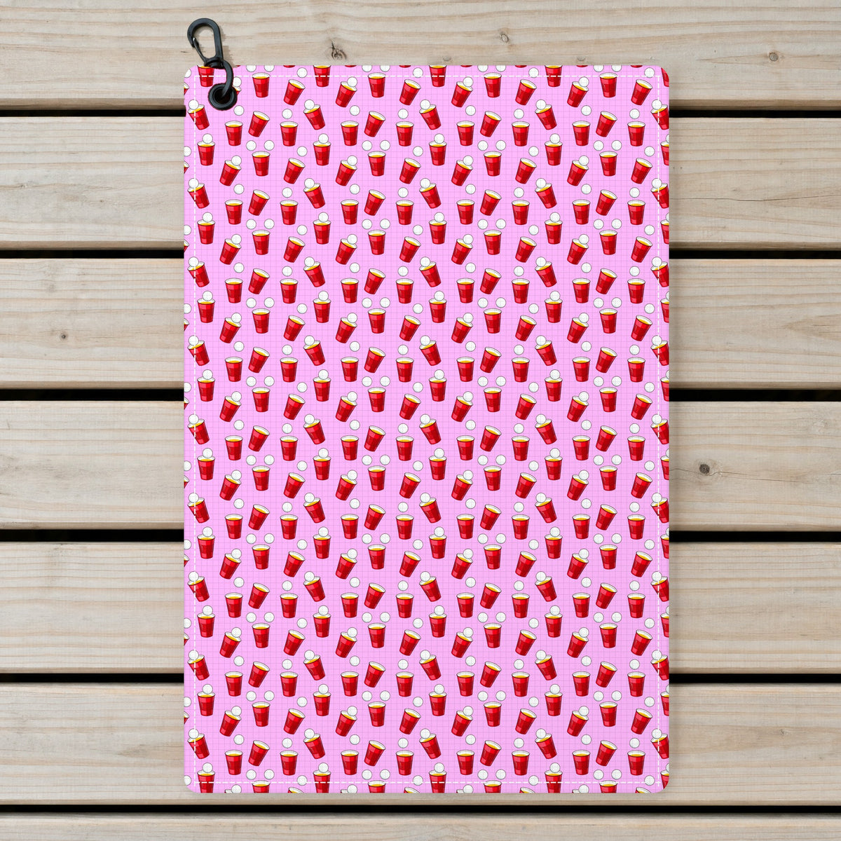 Red Solo Cup Golf Towel - Laid Flat