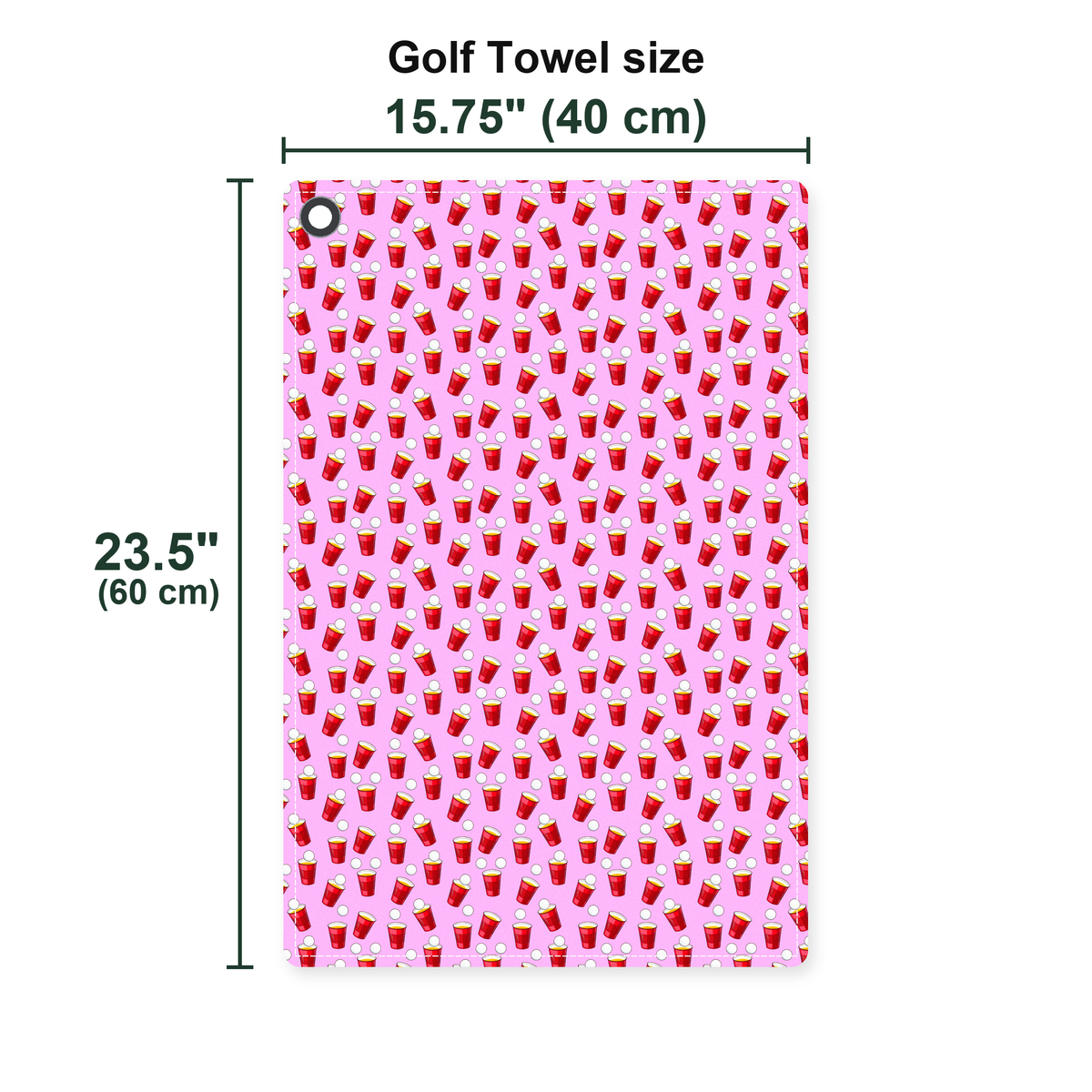 Red Solo Cup Golf Towel - Size Chart