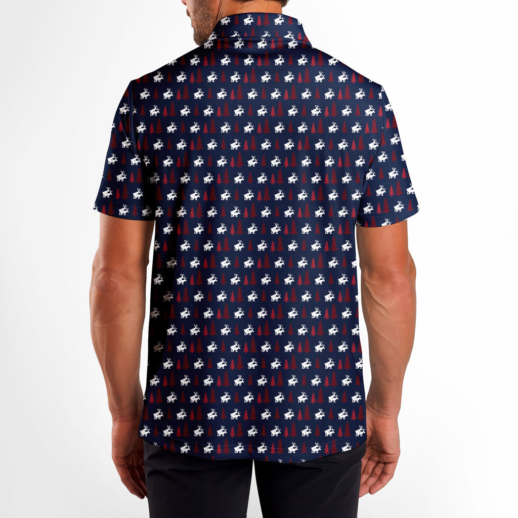 Reindeer Games Polo Shirt For Men - M-NAVY-BACK