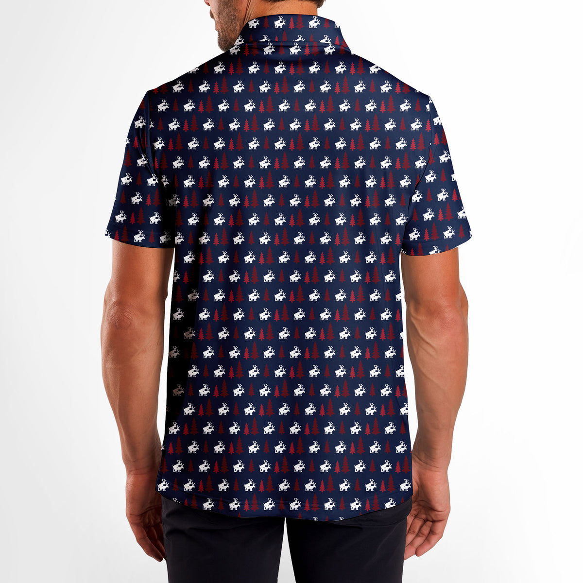 Reindeer Games Polo Shirt For Men - M-NAVY-BACK