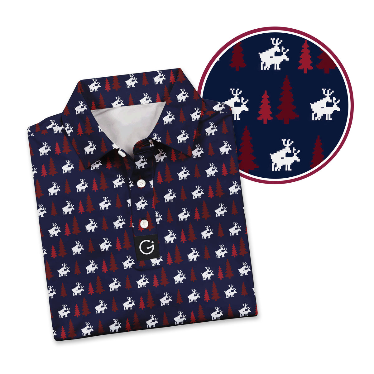 Reindeer Games Polo Shirt For Men - NAVY-ZOOM