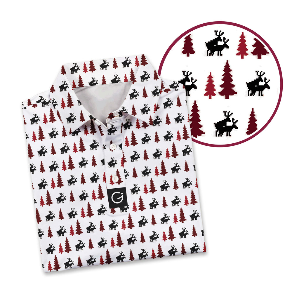 Reindeer Games Polo Shirt For Men - WHITE-ZOOM