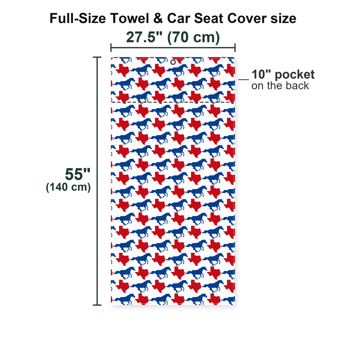 Ride ‘Em Full-Size Towel & Car Seat Cover - Size Chart