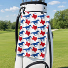 Ride ‘Em Golf Towel - Hanging on a Golf Bag