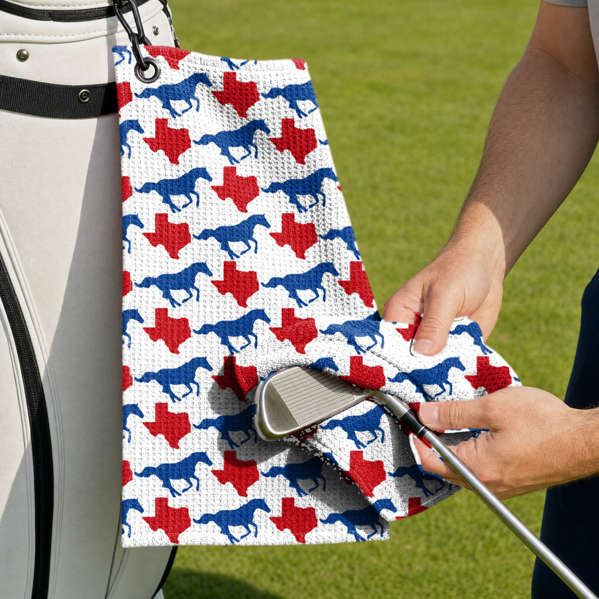 Ride ‘Em Golf Towel - Cleaning a Club