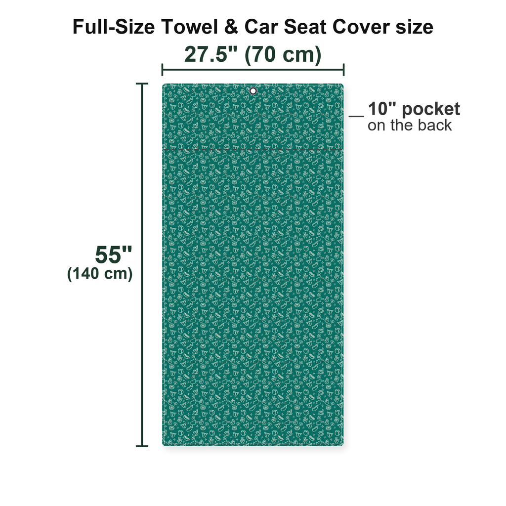 Risky Texts Full-Size Towel & Car Seat Cover - Size Chart