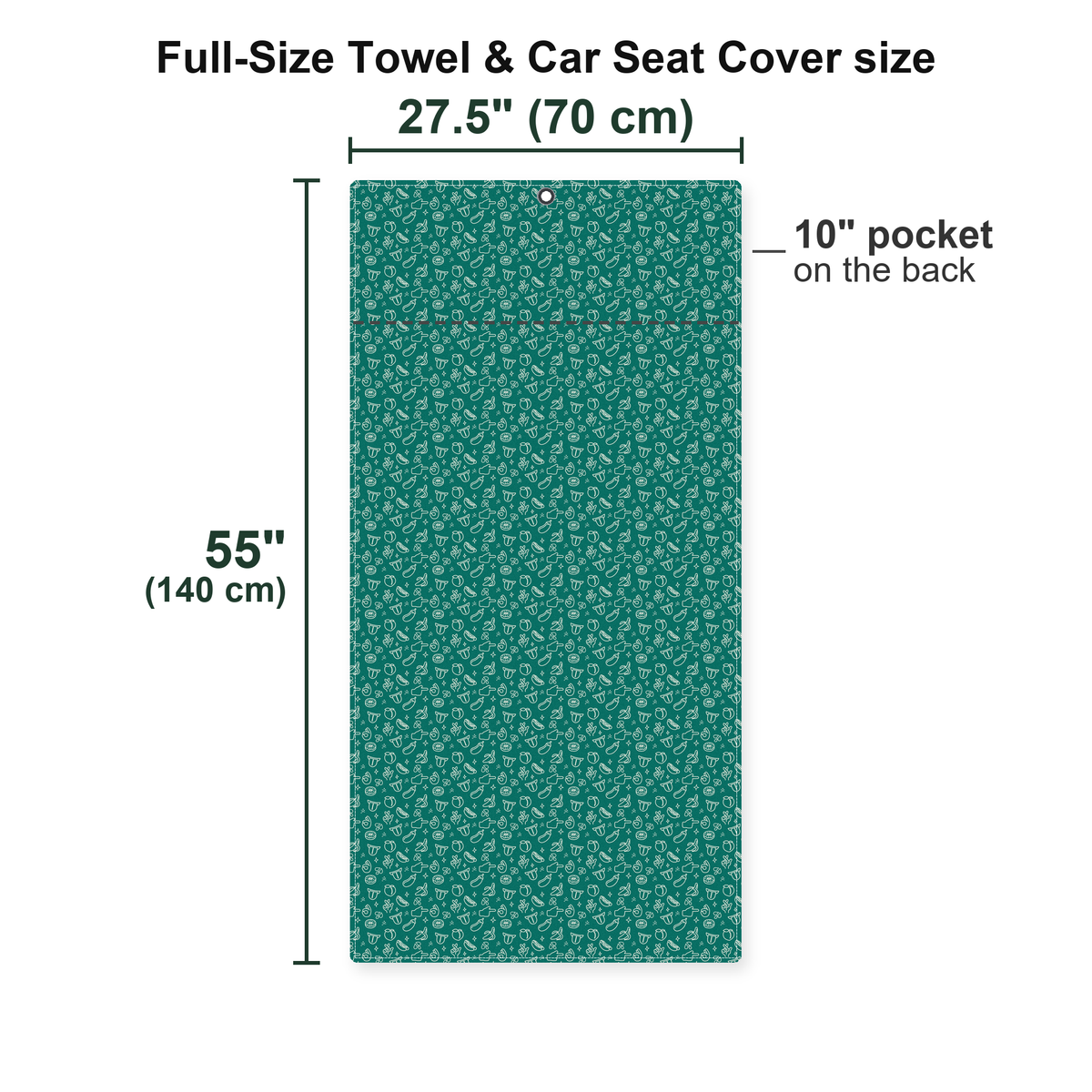 Risky Texts Full-Size Towel & Car Seat Cover - Size Chart