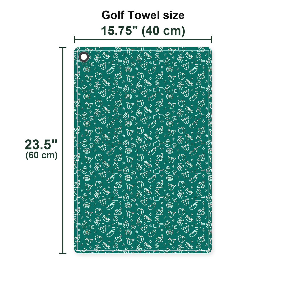 Risky Texts Golf Towel - Size Chart